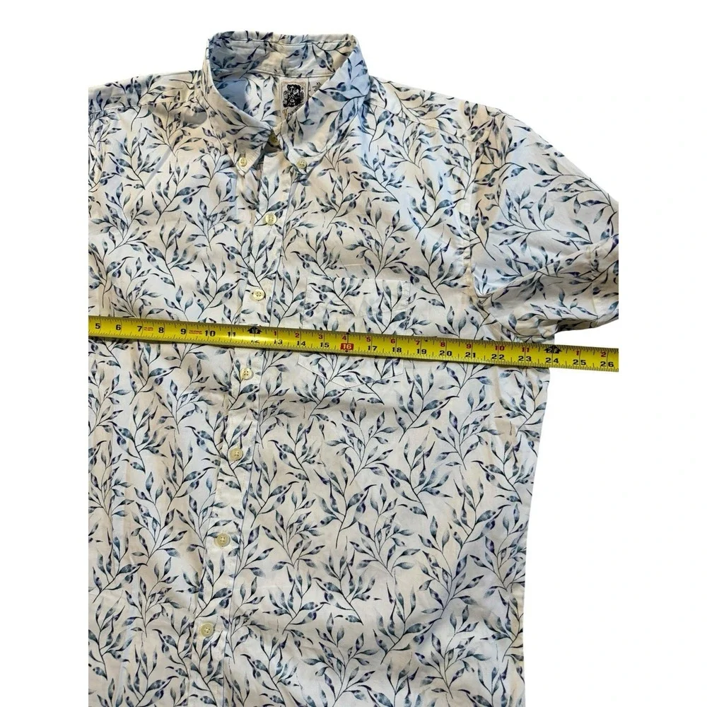 Kensington Men's Short Sleeve Button Down Shirt 100% Cotton Vine Print Size XL